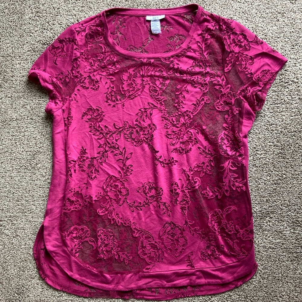 Bar iii hot pink burnout tunic top size XL